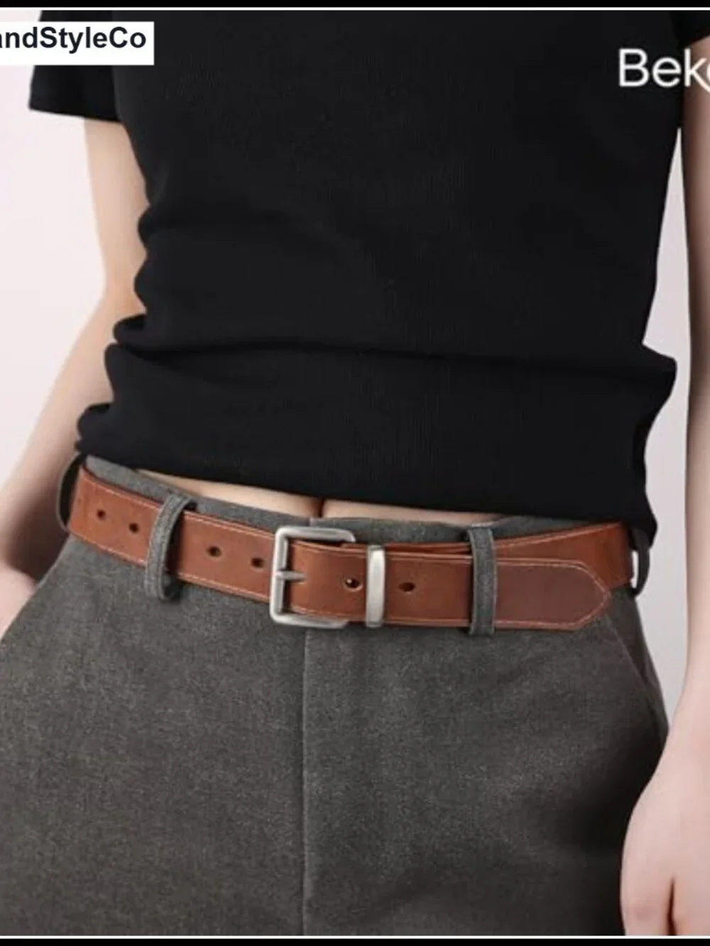 Women's Full Grain Leather Belt Real Genuine Leather Waist Belt